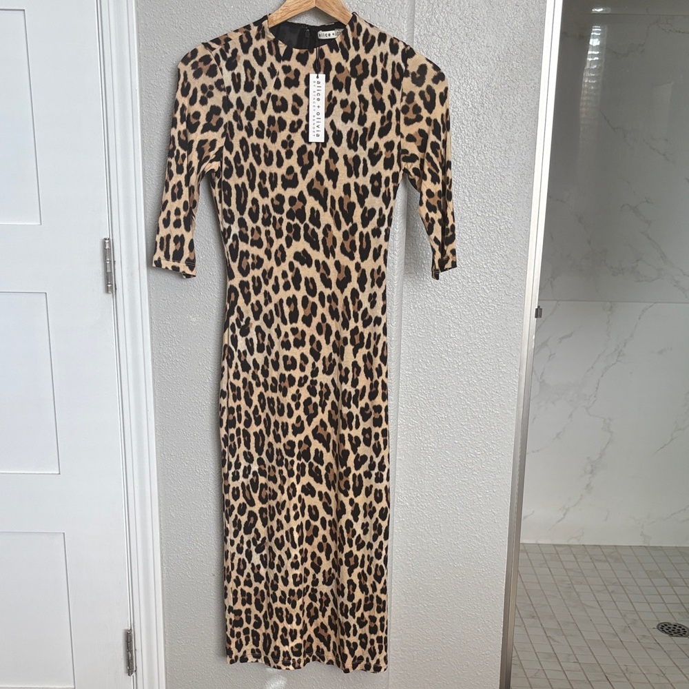 Alice + Olivia Animal Print Long Sleeve Dress - Picture 7 of 7